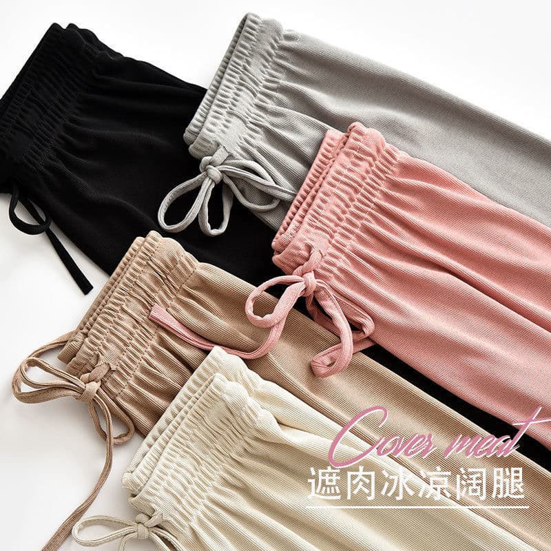 High-Waist Wide-Leg Summer Drawstring Pants thumbnail 2