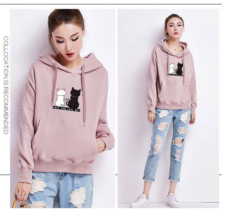Women’s Fleece Hooded Hoodie – Korean Style Loose Fit Autumn Winter Sweatshirt, Trendy Casual Student Pullover Top - Image 1