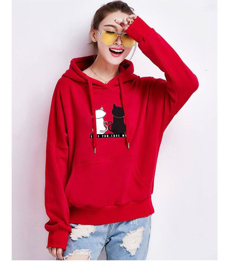 Women’s Fleece Hooded Hoodie – Korean Style Loose Fit Autumn Winter Sweatshirt, Trendy Casual Student Pullover Top thumbnail 2