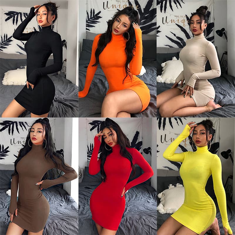 Black Backless Knitted Bodycon Mini Dress, Pullover Pencil Style, Patchwork Design, Solid Color, Mid Waist, Elegant Office Wear, In Stock thumbnail 2