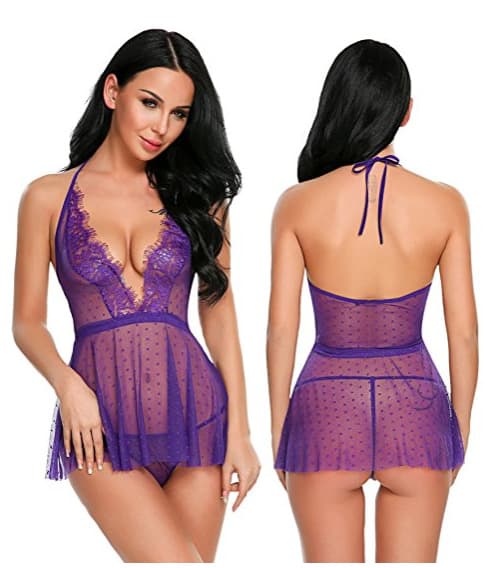 Sexy Lace Women’s Nightdress with Spaghetti Straps and Backless Design – Summer Homewear (European & American Wholesale - Image 1