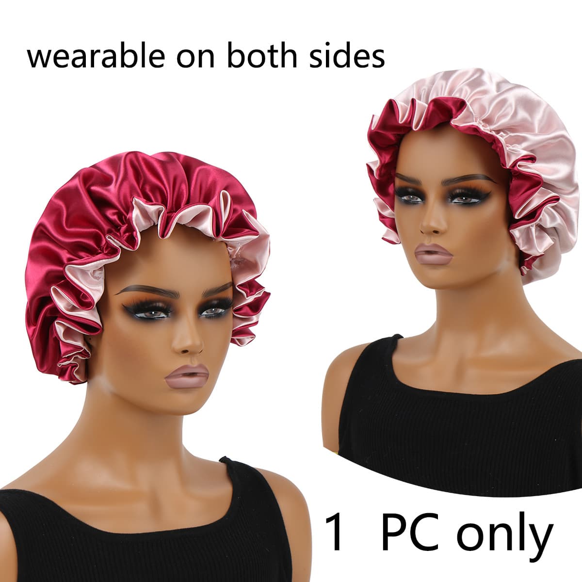 Women’s Winter Sleep Bonnet – Factory Direct, Double-Layer Satin with Lace, Warm & Breathable, Amazon Best Seller thumbnail 2