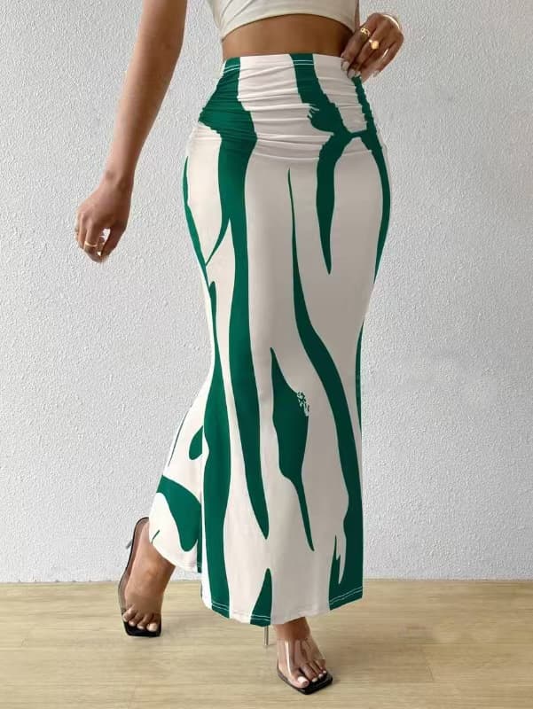 Women's Zebra Print High-Waisted Mermaid Skirt, Slim Fit European & American Fashion Style thumbnail 3