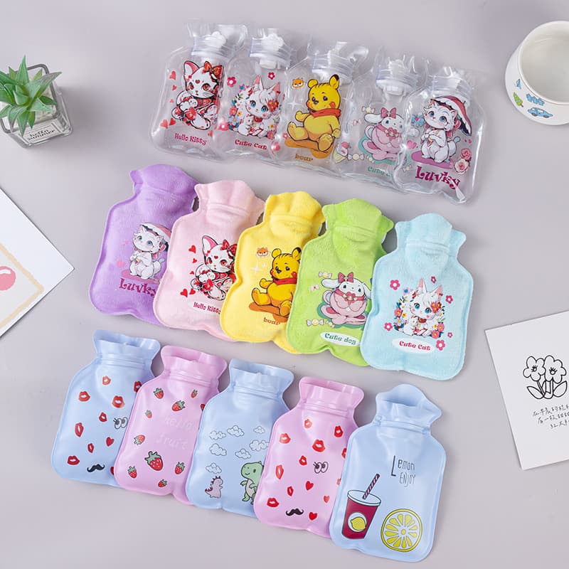 Cute Cartoon Hot Water Bottle – PVC Refillable Mini Hand Warmer, Custom Logo Gift, Wholesale Hot Water Bag thumbnail 2