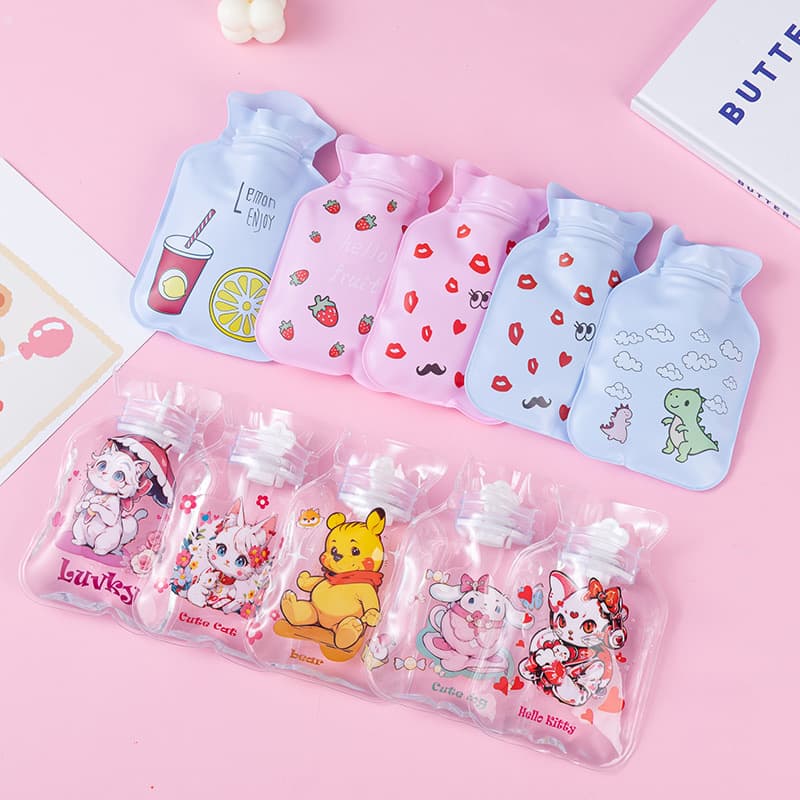 Cute Cartoon Hot Water Bottle – PVC Refillable Mini Hand Warmer, Custom Logo Gift, Wholesale Hot Water Bag thumbnail 3