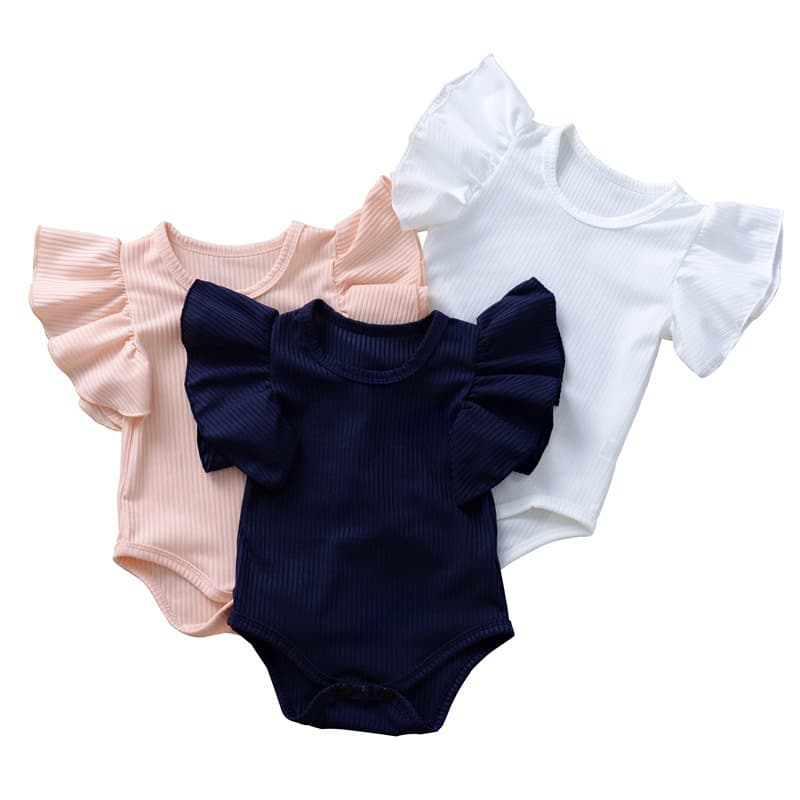 023 Summer Kids Romper, Sleeveless Strap Jumpsuit with Ruffle Sleeves, Baby Crawling Outfit, Trendy INS European & American Style - Image 1
