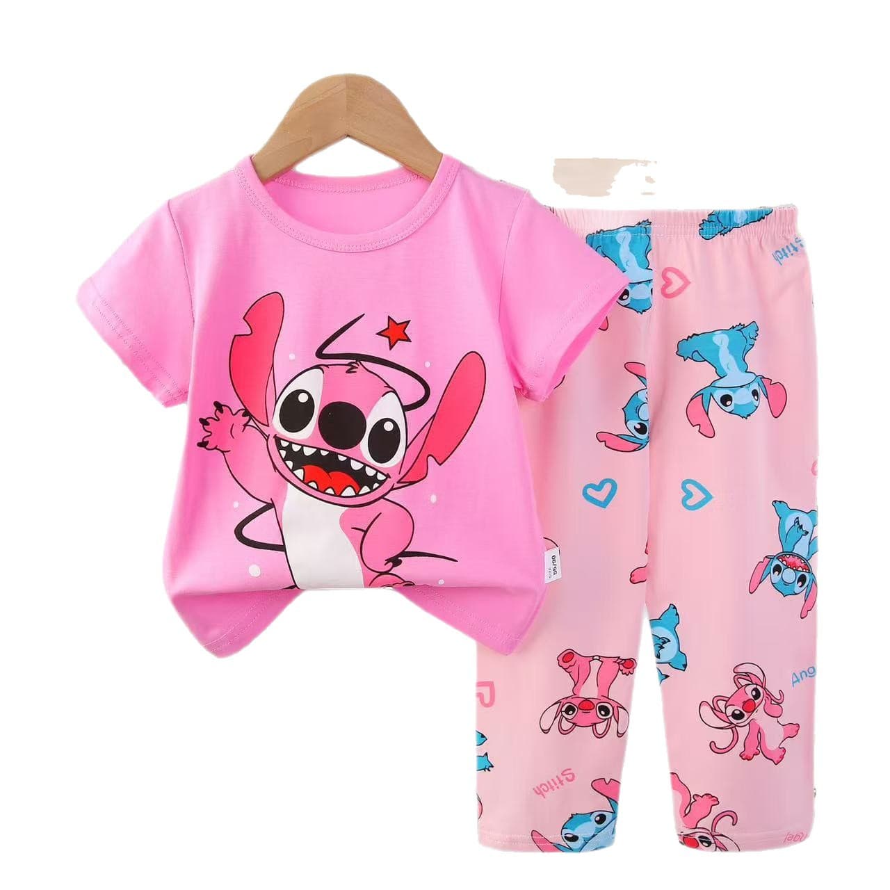 Pajamas for Kids 2026 – Summer Cartoon Set, Korean Style Short-Sleeve Top & Long Pants, Wholesale Kids’ Homewear thumbnail 2