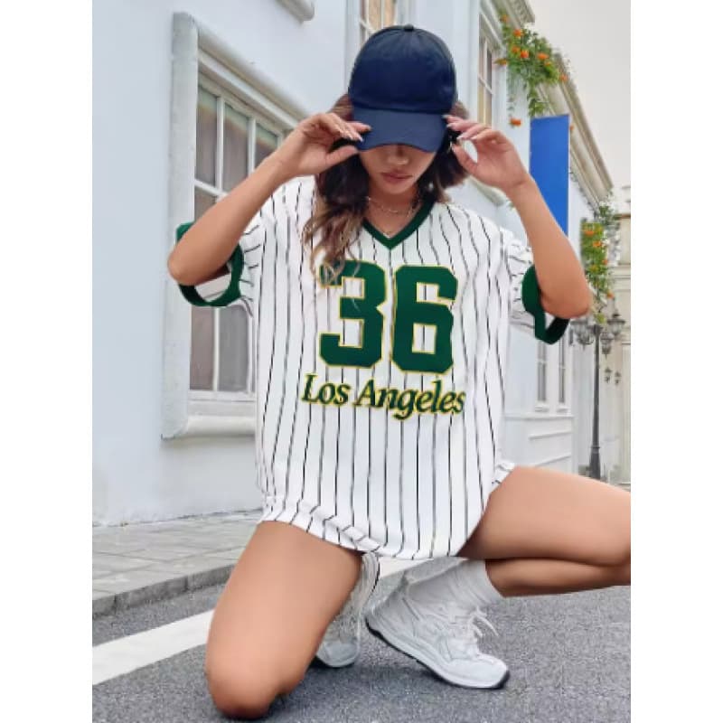 Hot-Selling Summer Women's T-Shirt, 3-Digit Print, Casual Fashionable Versatile Collar, Wholesale Available thumbnail 3