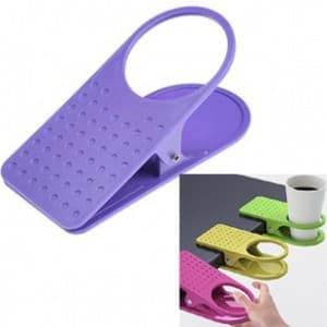 Korean-Style Creative Large Desk Edge Cup Holder, Plastic Clip-On Cup Stand for Office Desk thumbnail 2