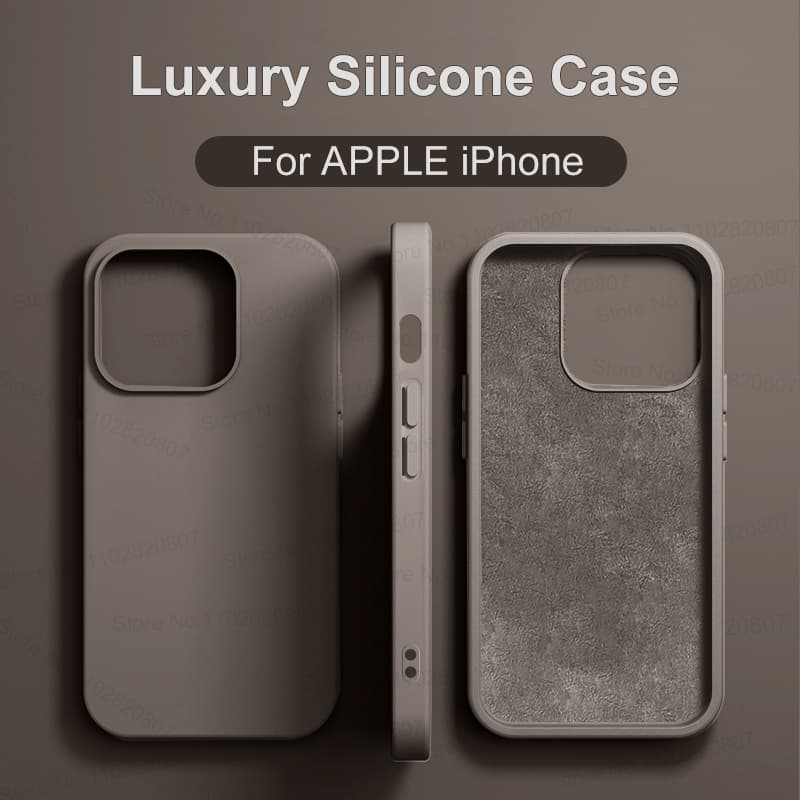 Luxury Shockproof Case For Apple iPhone 11 12 13 14 15 16 17 Pro Max 17 Air Plus Liquid Silicone Cases Cover Phone Accessories - Image 1